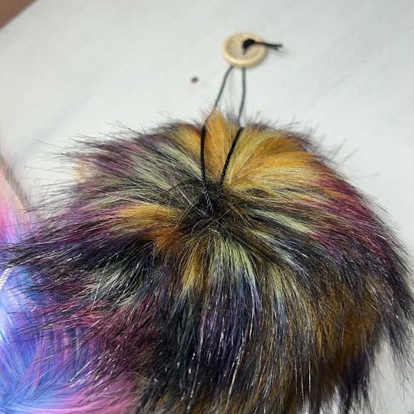 Fox Fur Pom Pom-3 colors 5”x5” extra large gorgeous poms for HANDBAG CHARMS - Picture 13 of 15